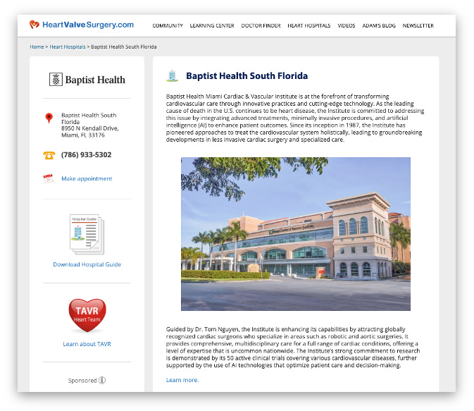 Baptist Health South Florida Heart Valve Center